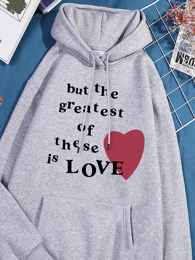 But The Greatest Of These Is Love Printed Sweatshirts For Women Cotton Trendy Sportwear Causual Loose Hoody Unique Causal Top