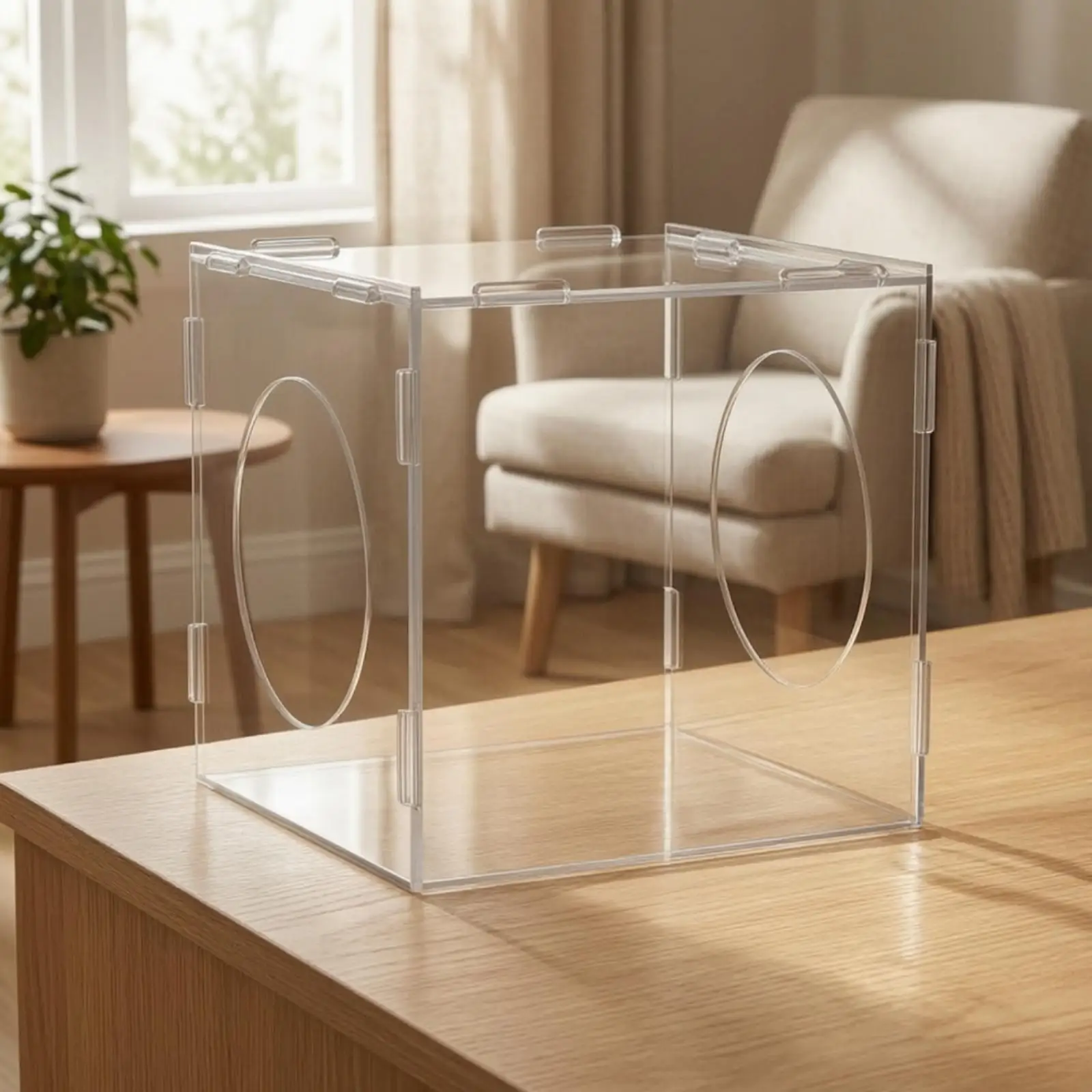 Desktop Dustproof Enclosure Clear Acrylic Craft Box for Grinding Debris Containment with Foldable Hinged Panels