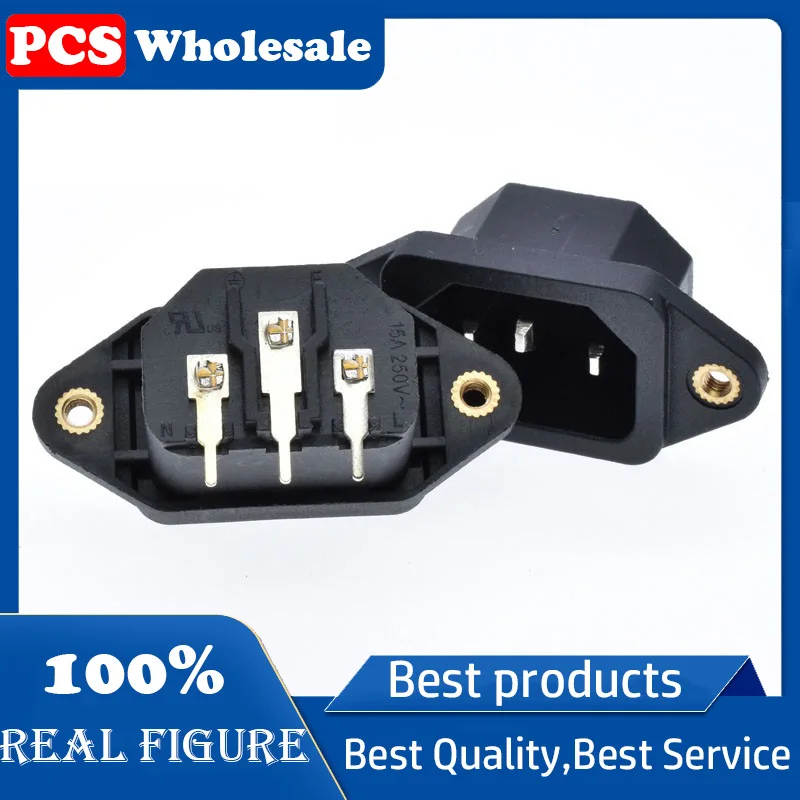 1PCS Power outlet product son tail C14 with ear metal thread 10 a / 250 v all the copper belt ear DB - 14