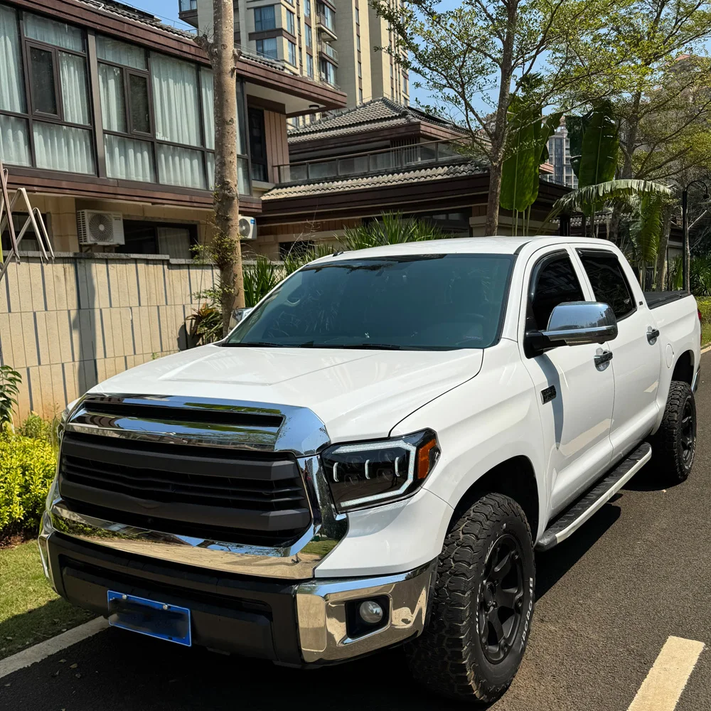 ATV&UTVAuto Headlights Accessories for Toyota for Tundra 2014-2020 Upgrade LED Car Front Lights Projector Lens Plug and Play Ass