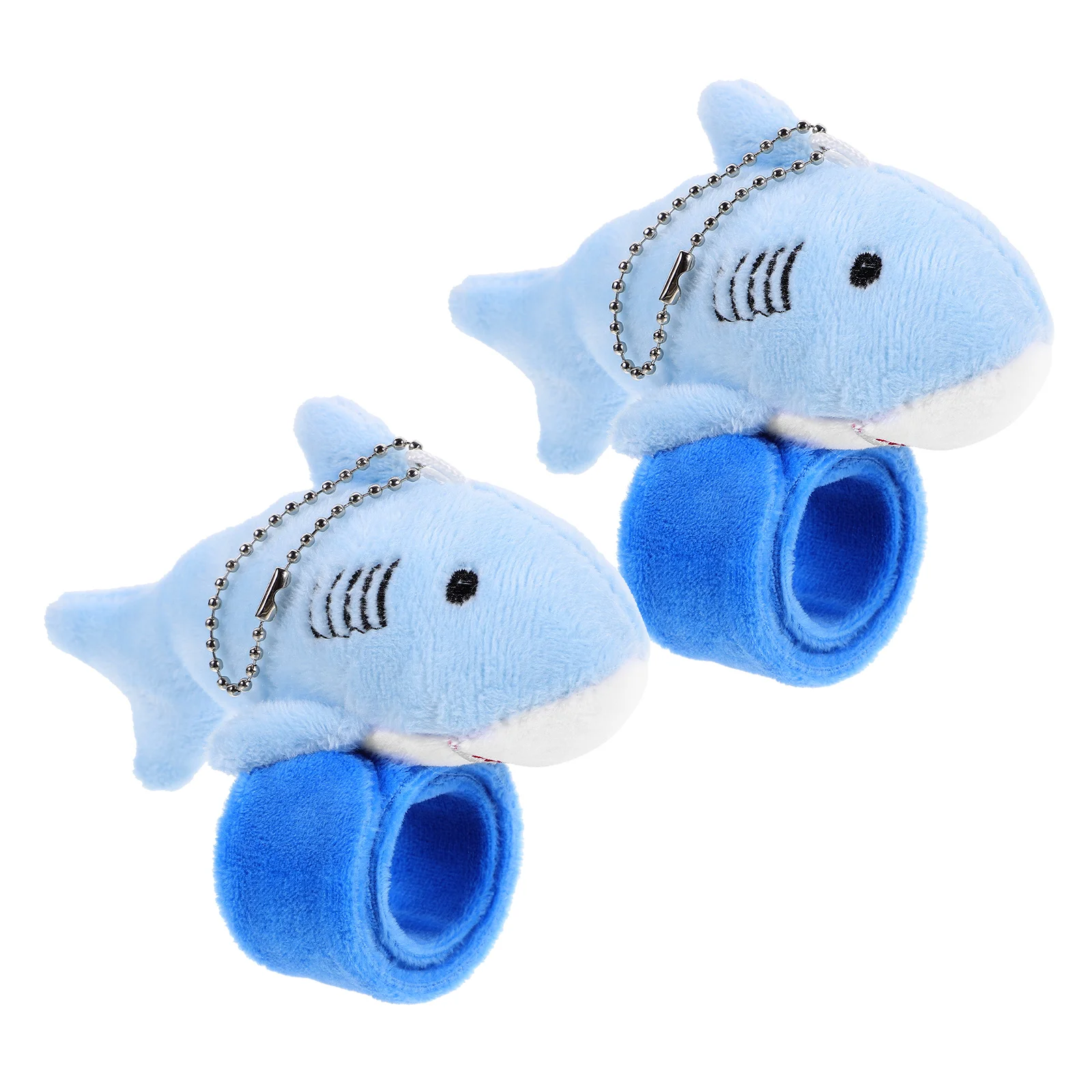 

2 Pcs Animal Papa Circle Shark Plush Snap Ring Lovers The Party Stuffed Animals Couples Bracelets Slap