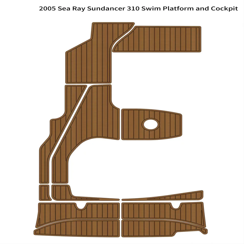 

Swim Platform Cockpit Pad Boat EVA Foam Teak Floor For 2005 Sea Ray Sundancer 310