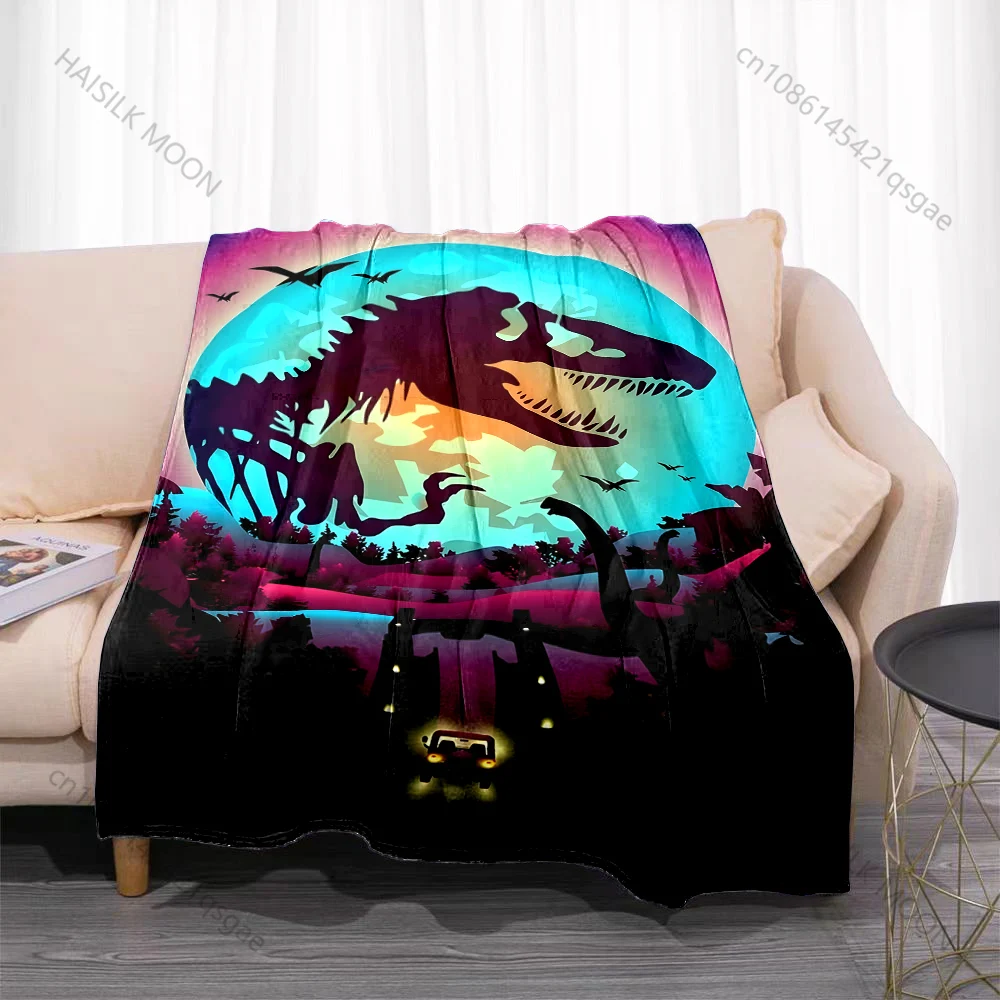 Multiple sizes Dinosaur fossil sky forest print blanket adult children warm for home travel soft and comfortable blanket