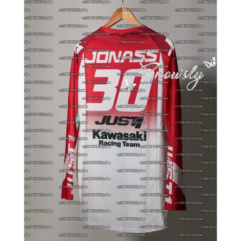 

2026 Fashion Motocycle New Kawasaki Racing Team Jersey Long Sleeved T-Shirt Super Motocross Men's Breathable Quick Drying Top