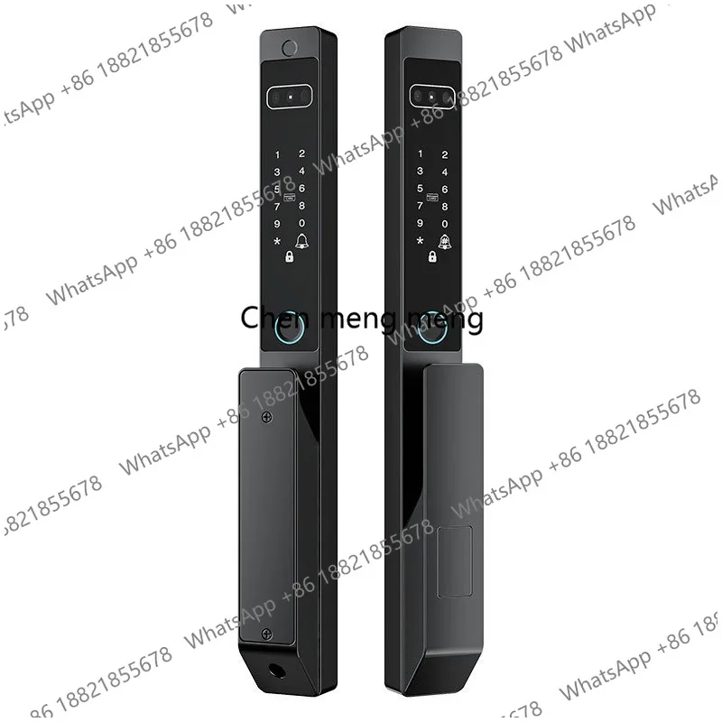 Double-sided waterproof automatic face recognition broken bridge aluminum door lock sliding door graffiti APP fingerprint lock