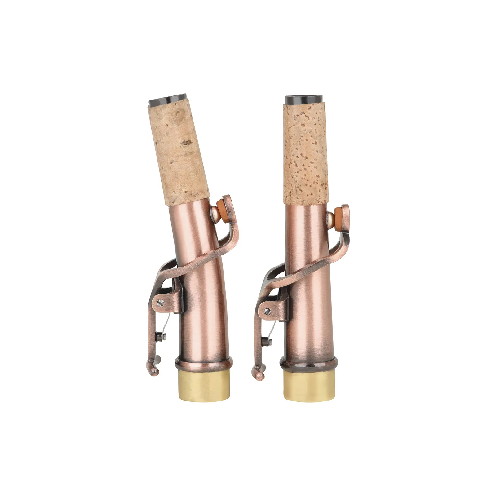 Red Antique Soprano Saxophone Neck Set, Curved & Straight Neck, Sax Neck Tube Mouthpiece, Woodwind Instrument Parts