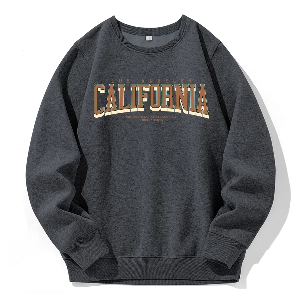 Los Angeles California The Winnerof Tournaments Hooded Men Casual Sports Loose Hoody Fleece O-Neck Hoodies Fashion Style Clothes