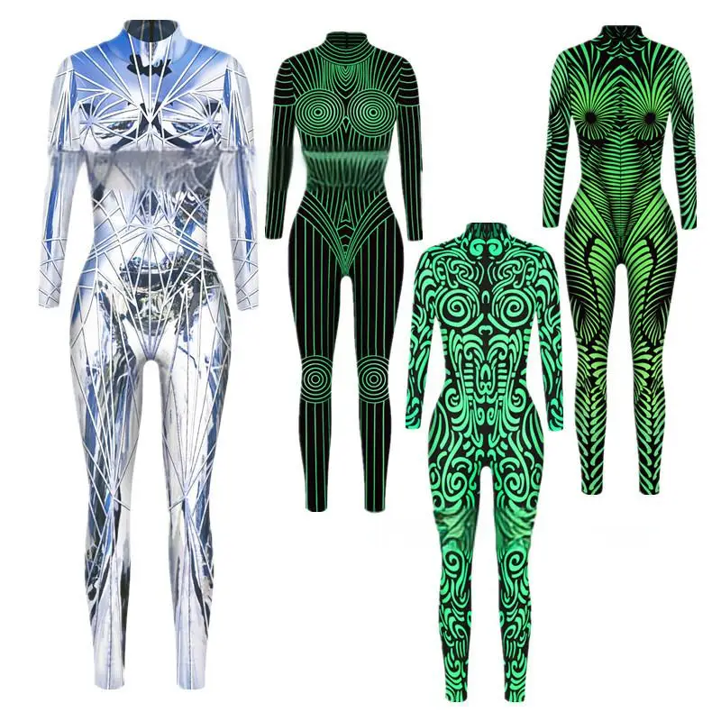 Cross border Halloween anime 3D digital printing male and female cosplay slim fit one-piece performance