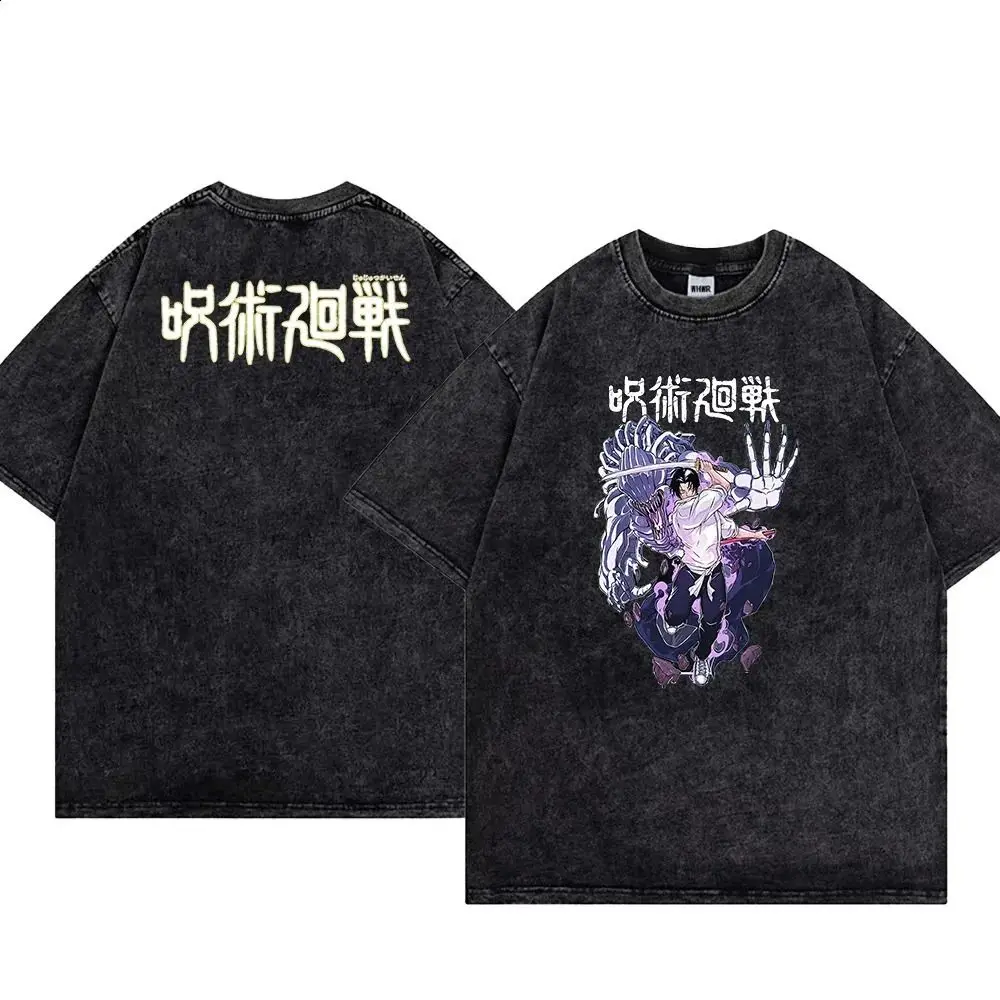 

Летняя футболка унисекс 2026 Jujutsu Kaisen из хлопка, повседневная уличная одежда в стиле аниме, с коротким рукавом, тренд Y2K