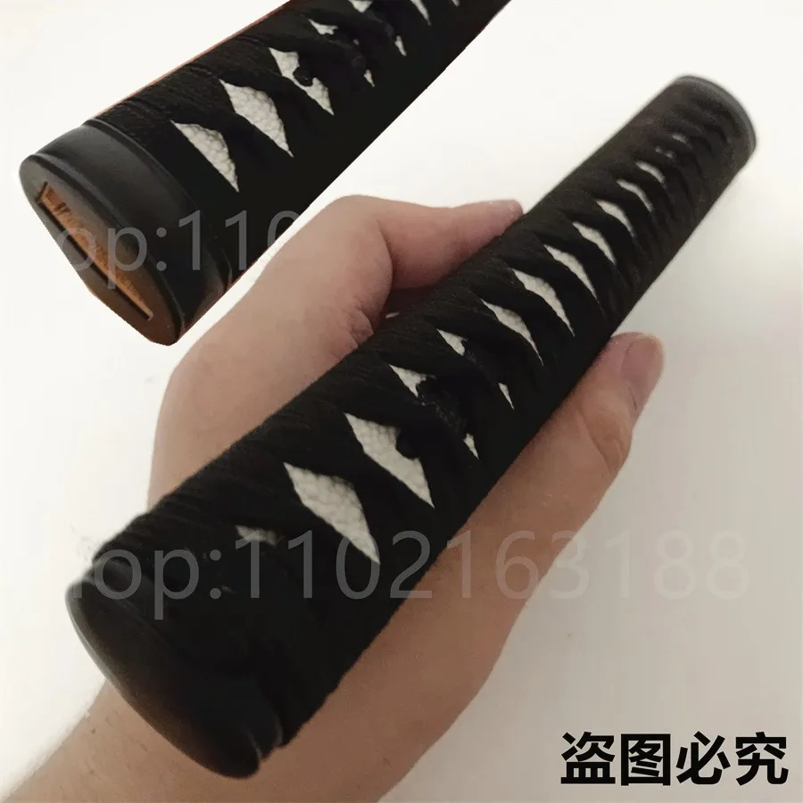 

tsuka alloy fuchi/kashiira/menuki black ito White imitated rayskin for japan katana samurai sword fittings give away mekugi