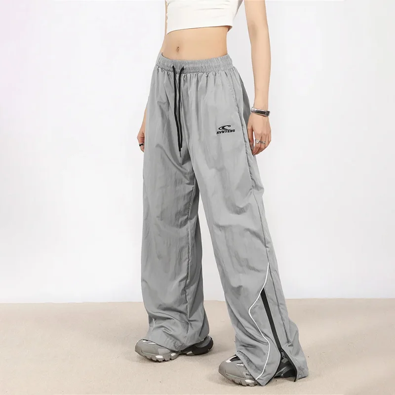 

Y2K Streetwear Gray Cargo Pants Women 90S Vintage Quick Dry Navy Blue Oversized Hip Hop Baggy Sweatpants Straight Leg Trousers