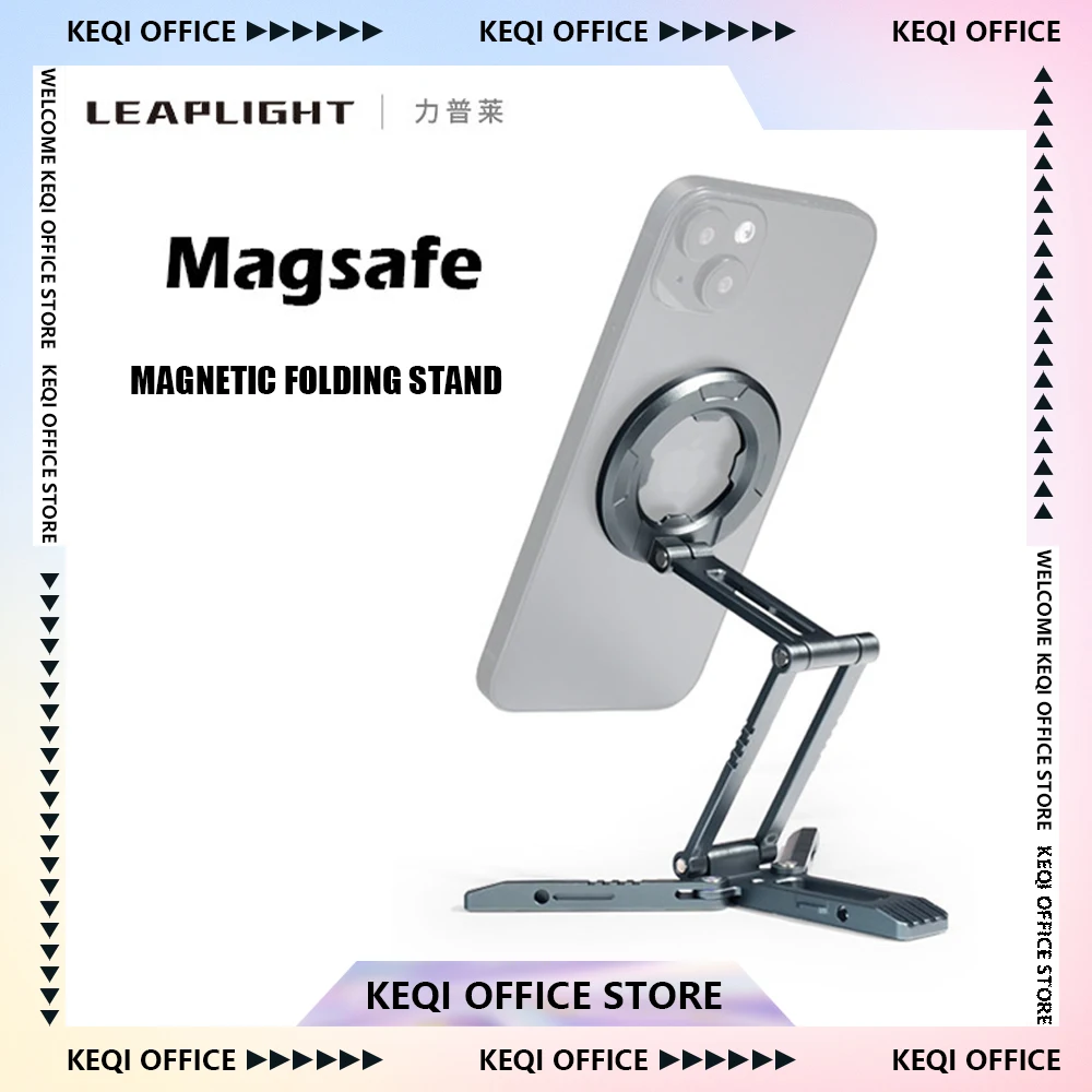 

Leaplight LMA2 Магнитная подставка для мобильных телефонов Magsafe, складки и вращающиеся, металлический зажим из алюминиевого сплава, настольный штатив, портативный