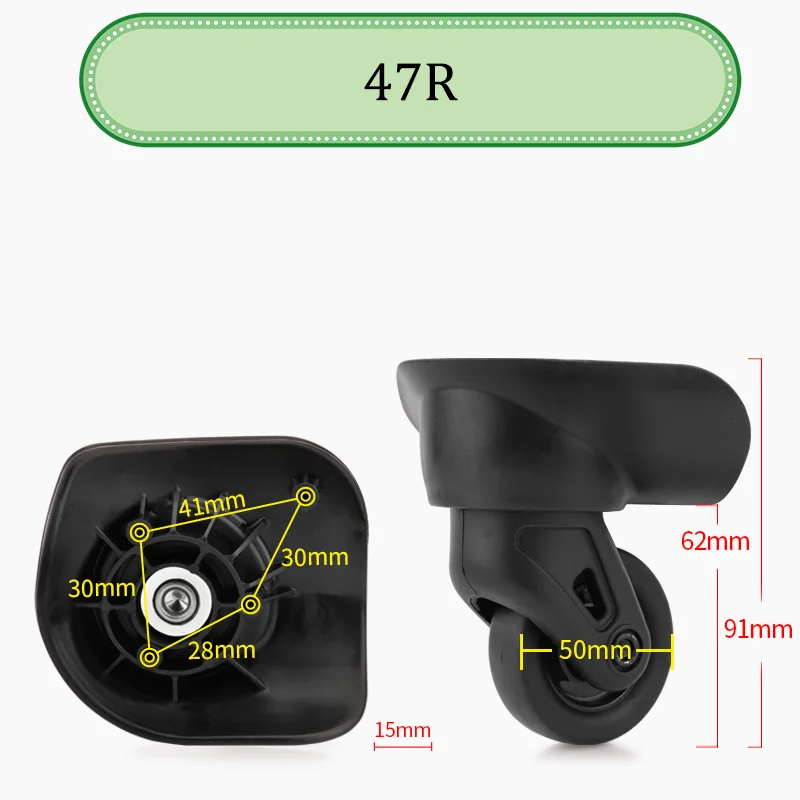 For American Tourister 47R Universal Luggage Wheel Mute Wear-resistant Push-pull Smooth Luggage Replacement Accessories Wheels