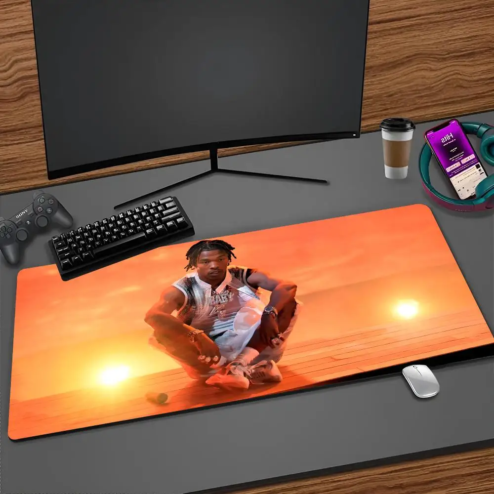 L-Lil Baby Rapper Mouse Pad Cartoon Lockedge Large Gaming Pad Computer Gamer Keyboard Mat Desk Mousepad PC Desk Pad