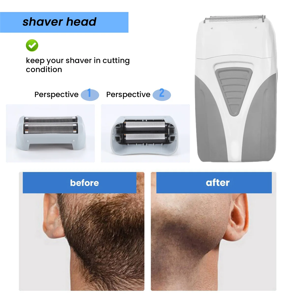 HOT Shaver Replacement Foil and Cutters for Andis 17150 17200 Washable 3D Intelligent Floating Shaving Blade Silver