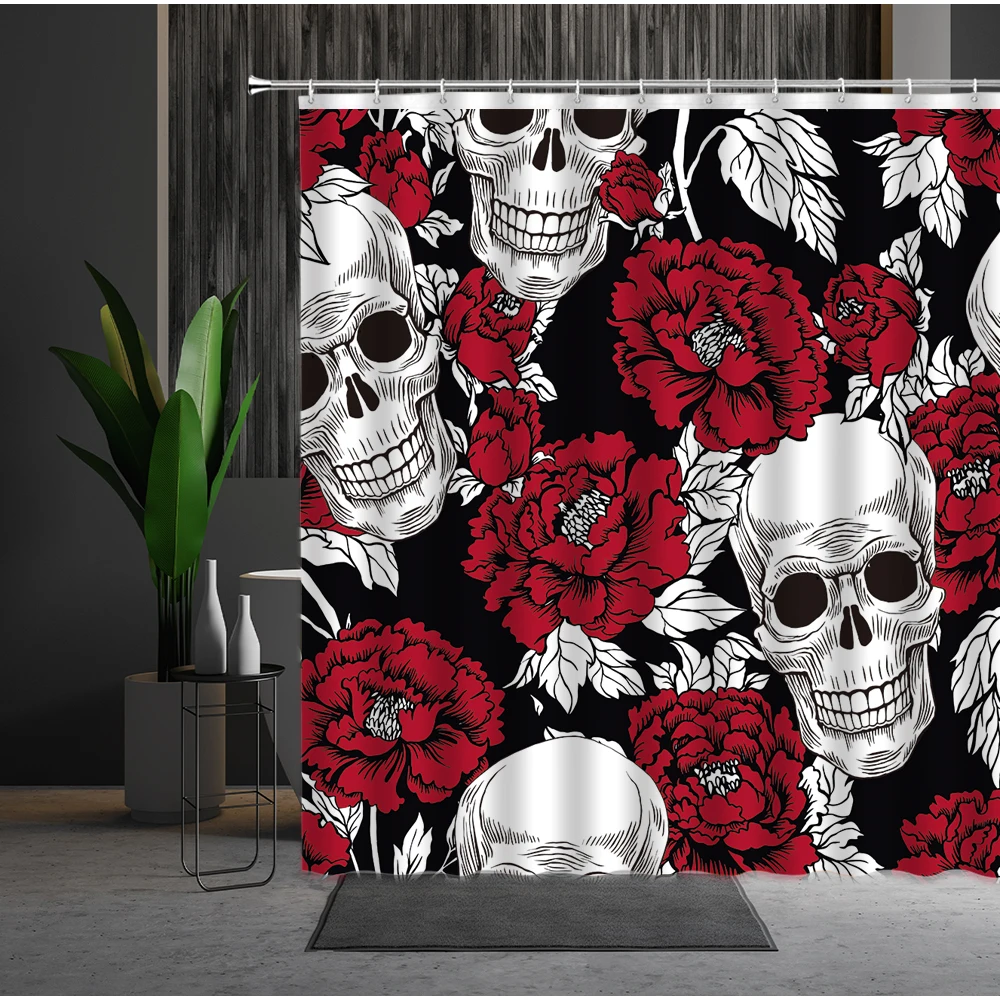 2021 New Skull Cthulhu Shower Curtain Home Decor Fashion Toilet Curtain Mouldproof Waterproof with Hook Bathroom Curtain