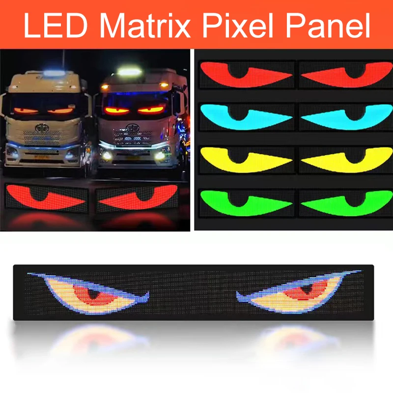 LED Matrix Pixel Panel, Scrolling Bright Advertising LED Signs, Flexible USB 5V LED Car Sign For Truck Bluetooth App Control