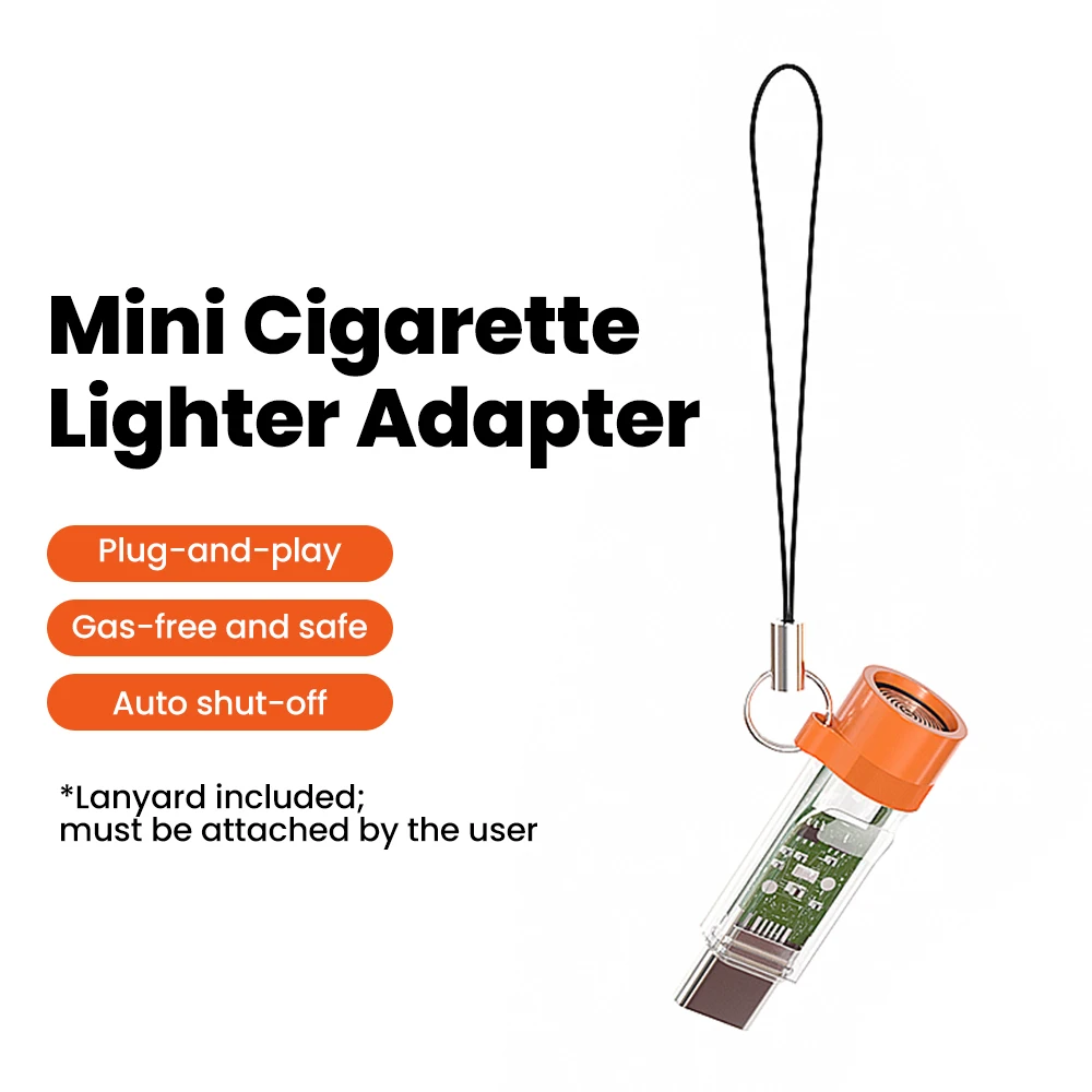 Adapter do zapalniczki Type-C z bezpośrednim podłączeniem, zasilanie OTG dla telefonów, przenośny mini zapalniczka do użytku na zewnątrz, bezpieczne gadżety. — 2