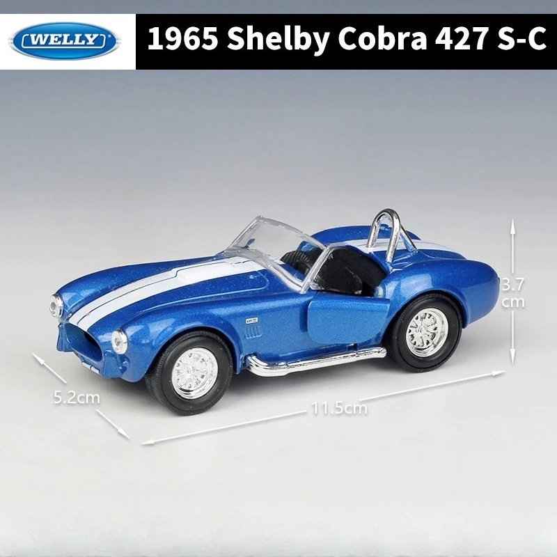Maßstab 1:36 1965 Shelby Cobra 427 S-C Simulation Legierung Automodell Zurückziehen Auto Spielzeug Kinder Junge Geburtstagsgeschenk Miniatur Auto