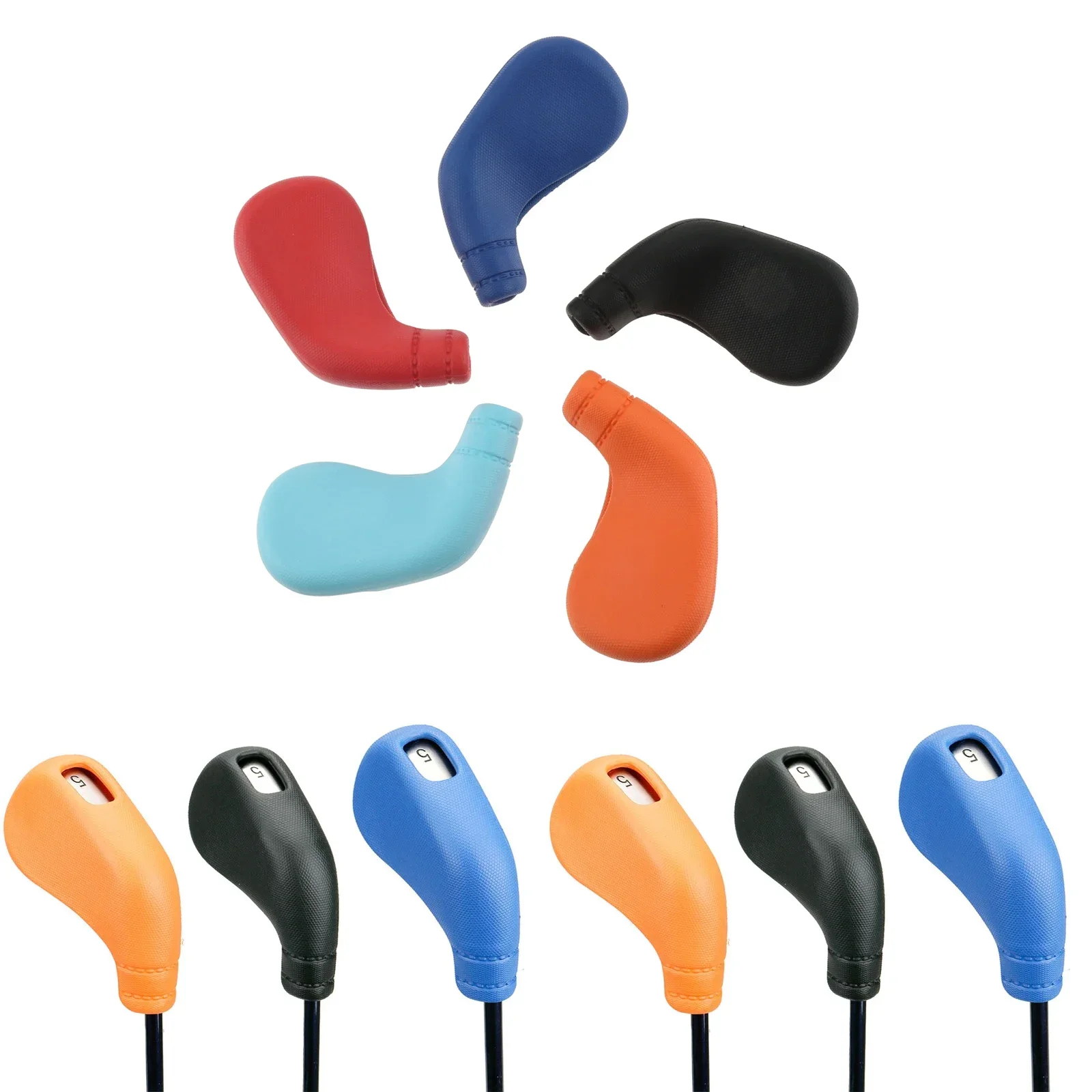 9Pcs Outdoor Golf Iron Head Covers Set TPE Open Window Waterproof Golf Headcover Red Blue Orange Black Club Heads Protector