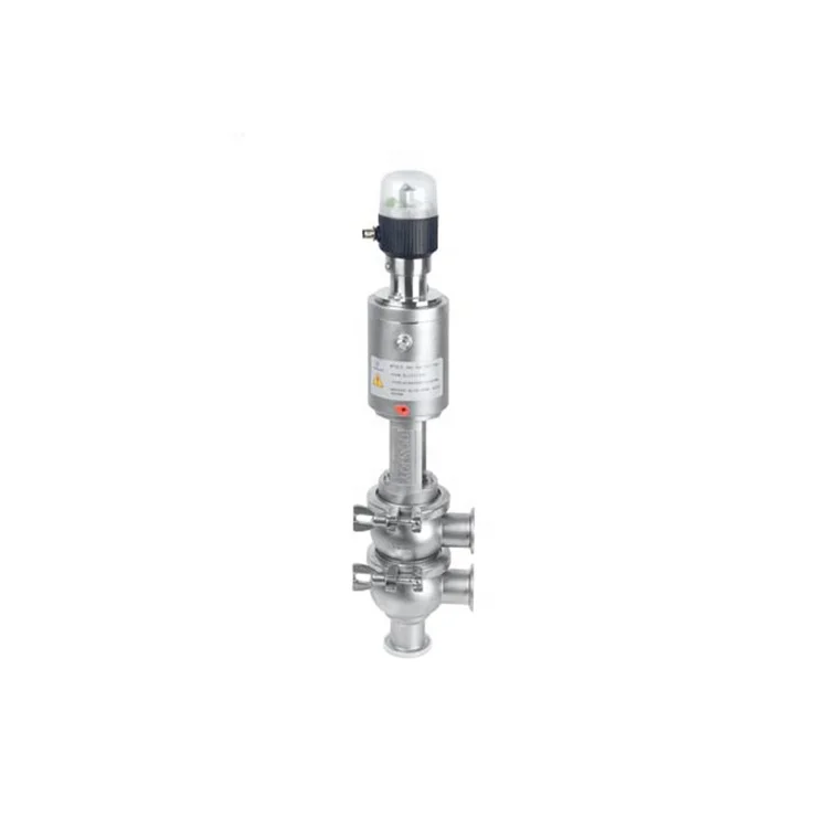 Pneumatic Double Seat Divert Seat Valve Stainless Steel Sanitary Valve with Position Feedback