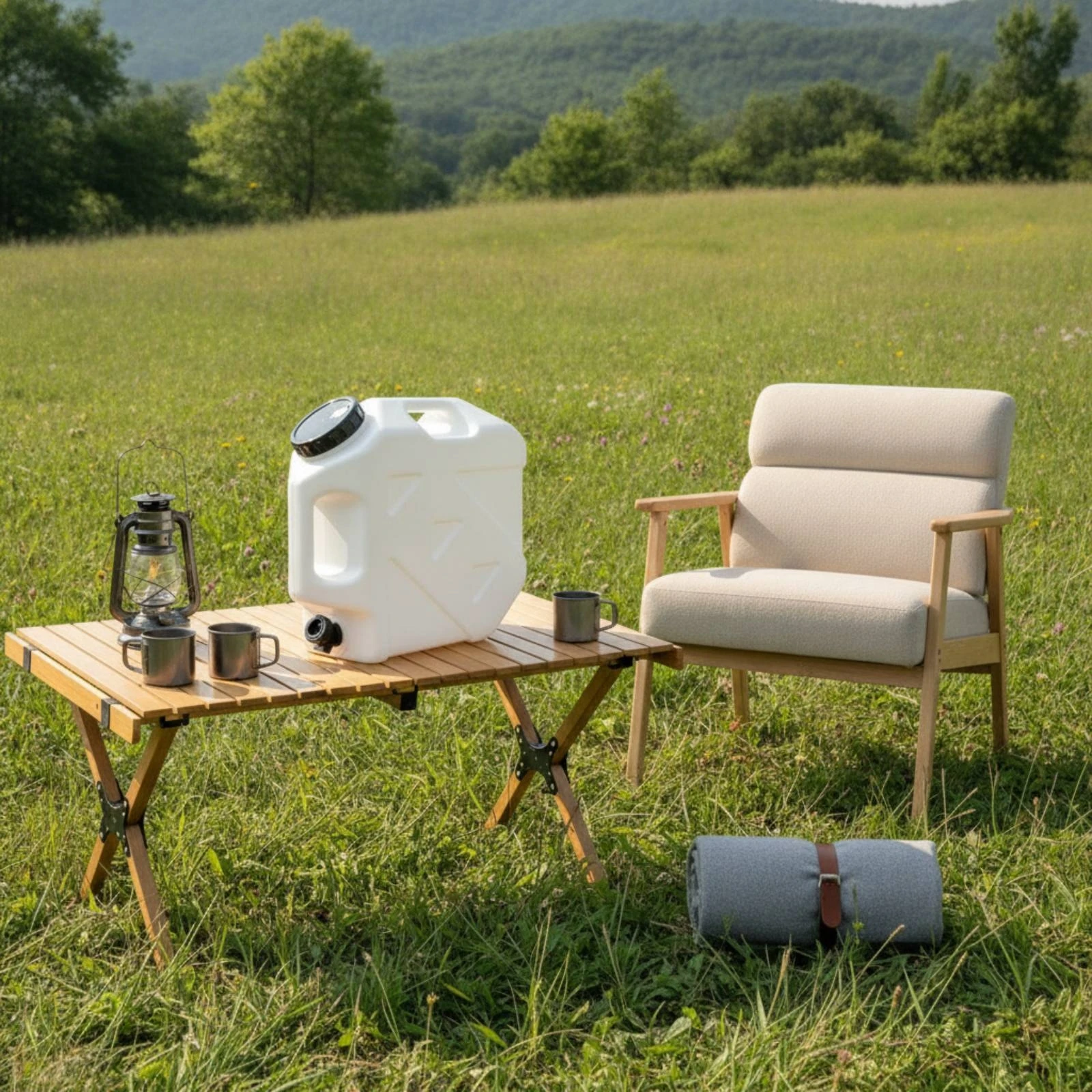 Water Tank with Spigot Leakproof Camping Water Container with Spigot Jerry Can Thickened Compact for Campers, Road Trips