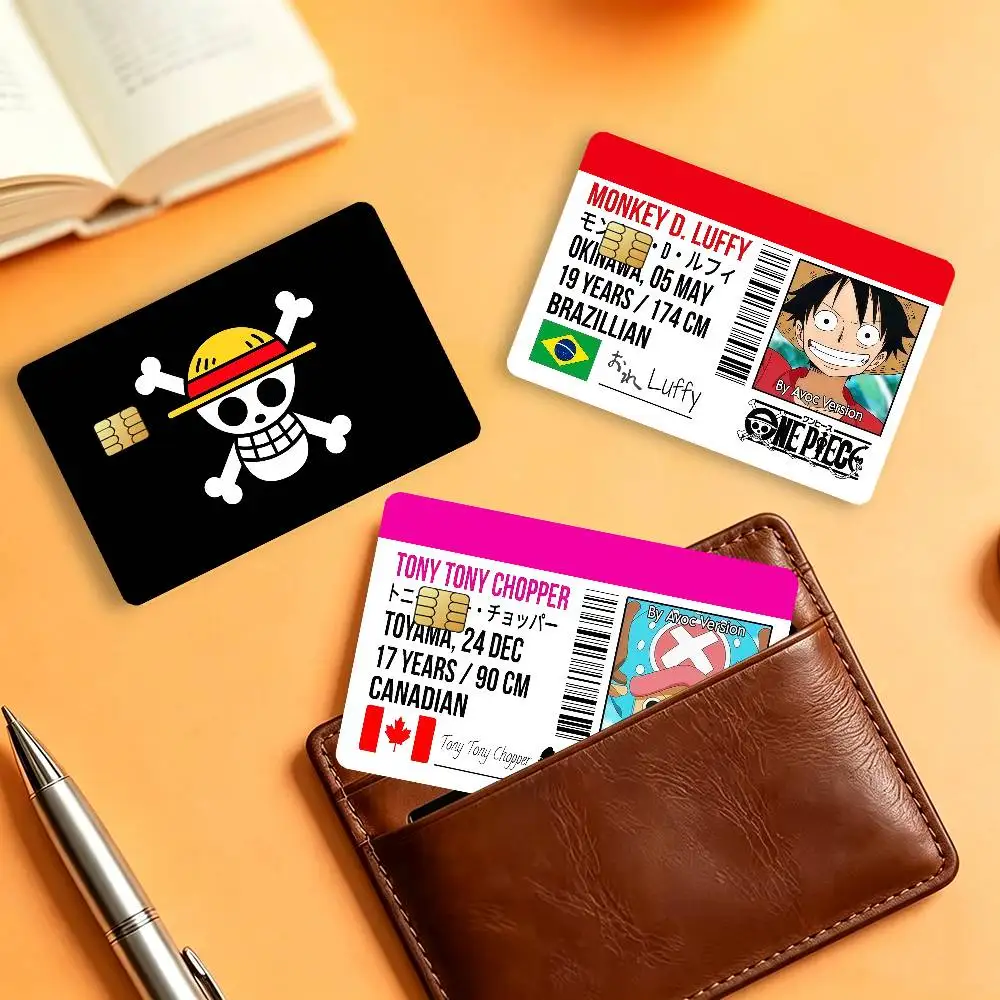 Classic Anime O-ONE P-PIECE Waterproof Card Stickers For Credit Cards Debit Cards And Transit Cards 4pcs