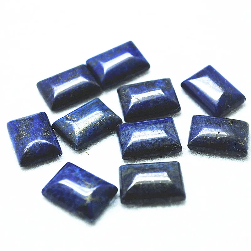 10PCS 13X18MM Natural Lapis Lazuli Stone Cabochons Rectangle Shape No Hole For DIY Jewelry Making Top Fashion Findings Free Ship