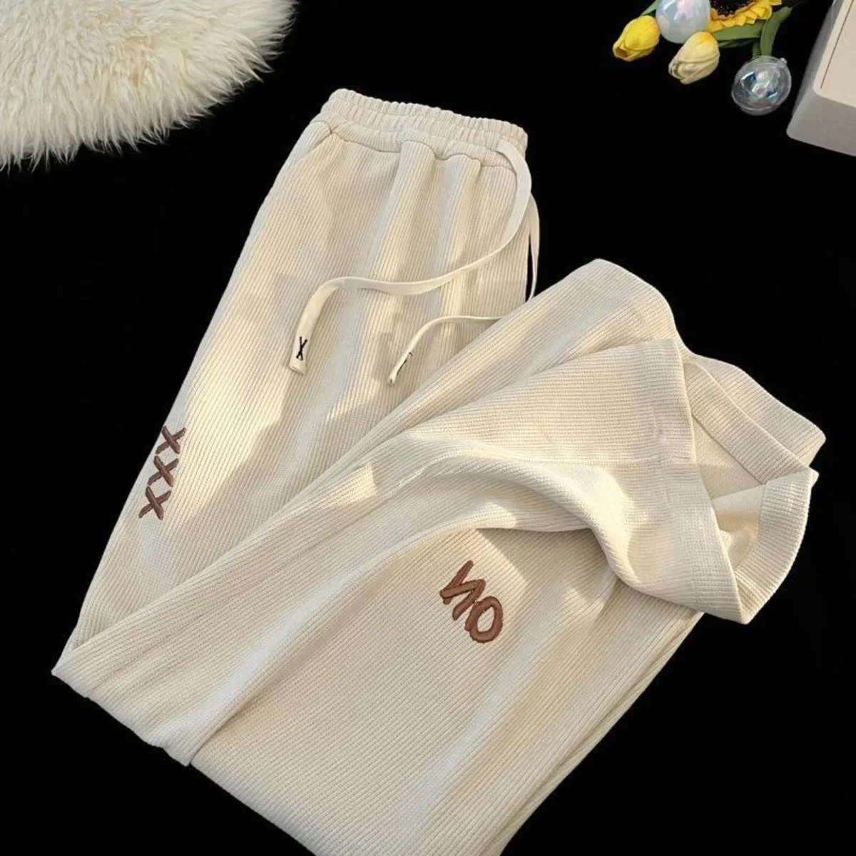 

Versatile Casual New Fashion Pants Loose Fit Mid-Waist Loose Sport Pants Men Commuter Wear Breathable Loose Trousers Work Wear