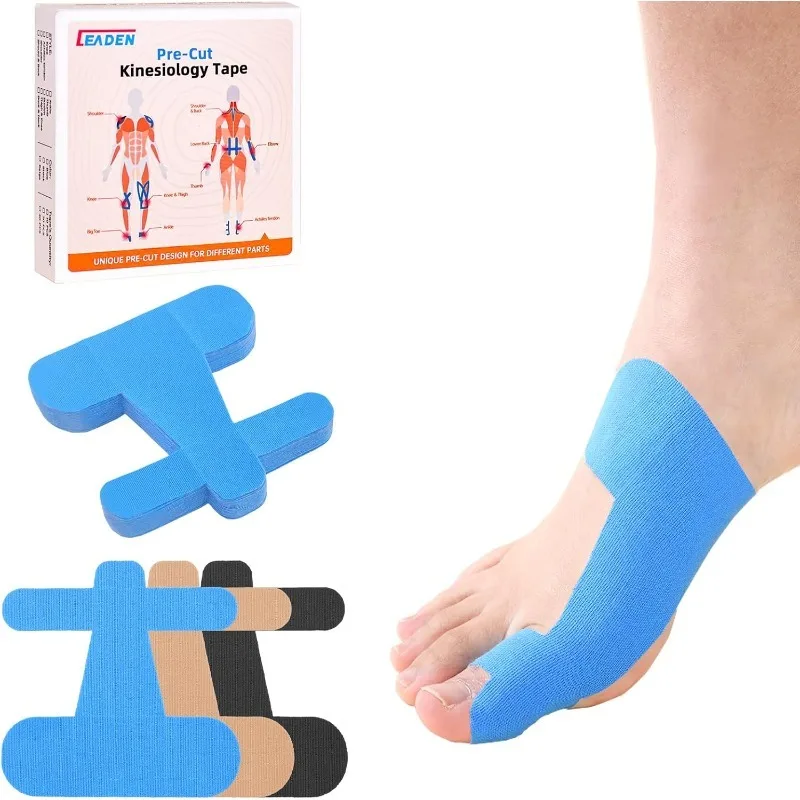 40 Pcs Precut Kinesiology Tape, Latex-Free Hypoallergenic Breathable, Bunion Corrector, Big Toe Support & Bunion Pain Relief