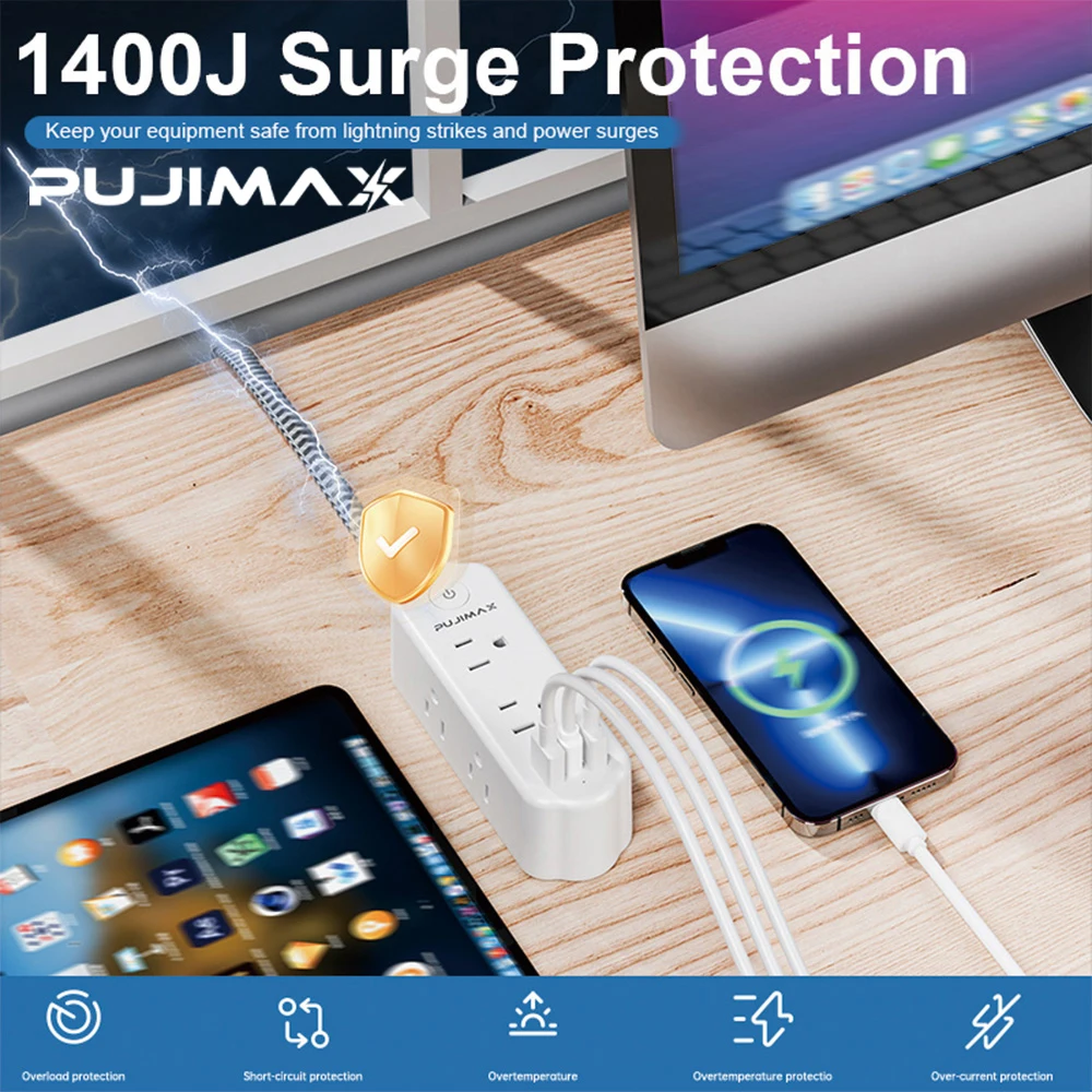 ปลั๊กพ่วง PUJIMAX 6 ช่องเสียบแ - Ac Surge Protector บทวิจารณ์และราคา