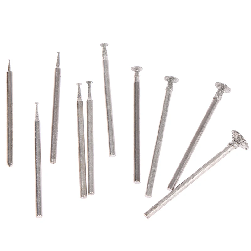 【F】10 Uds. Cabezal de molienda de diamante piedra Jade tallado pulido herramientas de grabado 2,35mm