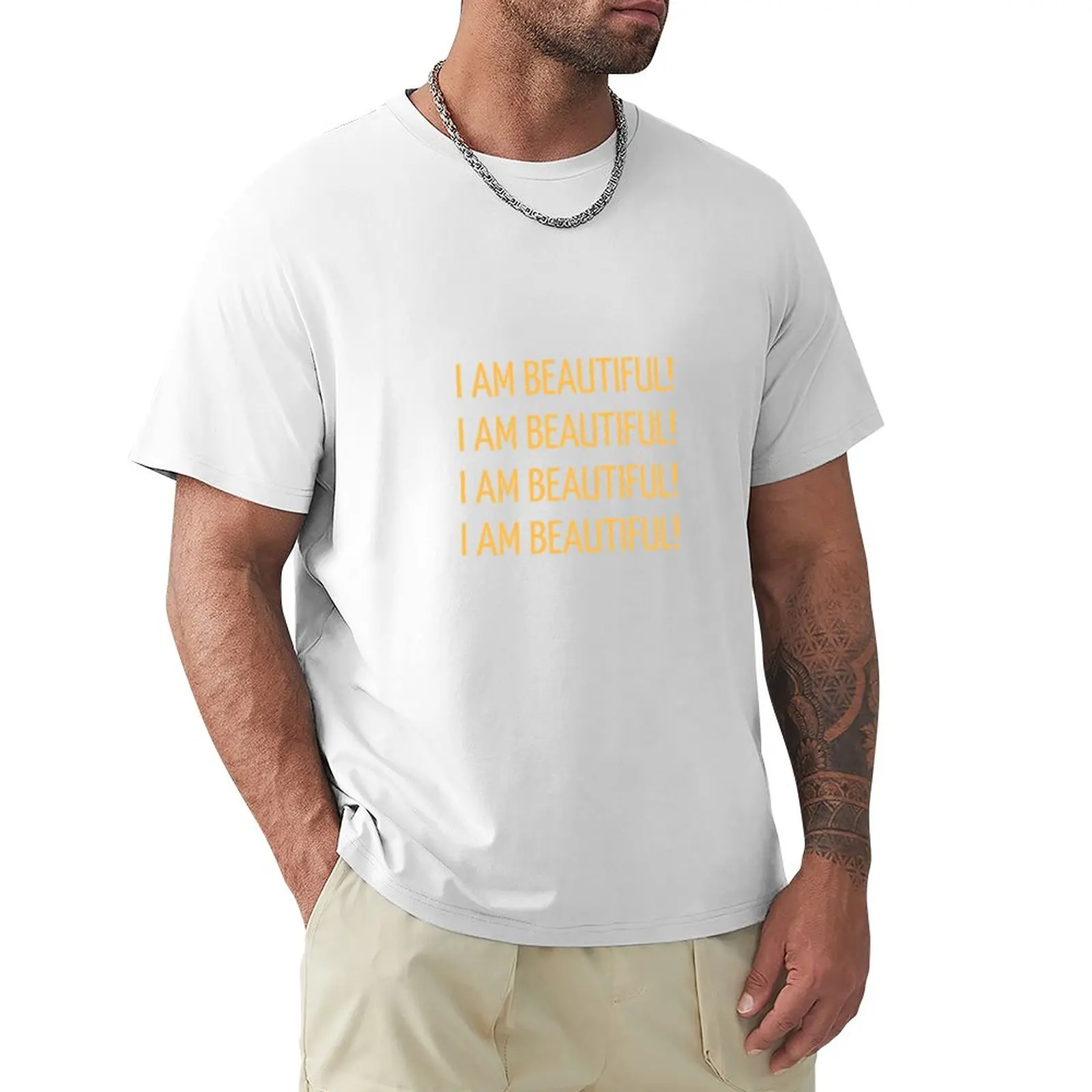 

I AM BEAUTIFUL! T-Shirt cute tops oversized black t shirts for men