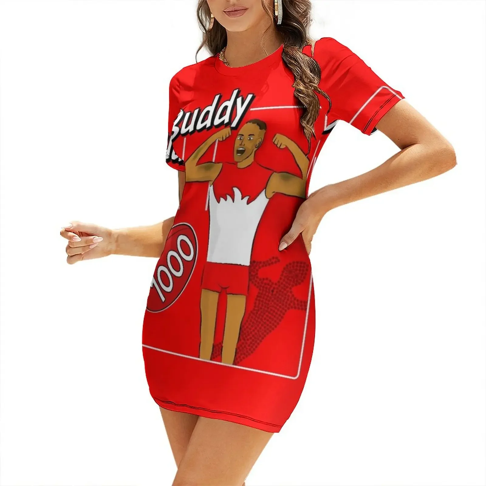 

Buddy Franklin 1000 goals Short-Sleeved Dress Cocktail of dresses women's summer clothing 2026 Dress for girls