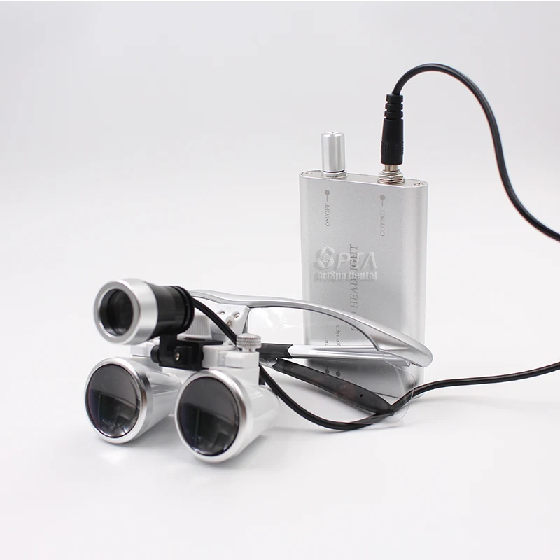 3.5X420MM Magnification Binocular Dental Loupe Surgery Surgical Magnifier With Headlight LED Light Medical Operation Loupe Lamp