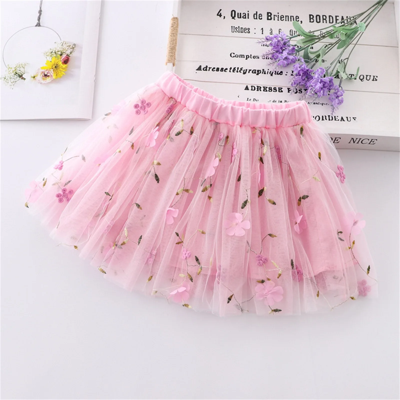 

Leotard Cover up Girls Kids Embroidery Tutu Skirt With Plaid Rainbow Flower For Girls 1 10 Years Girl Ballet Skirts
