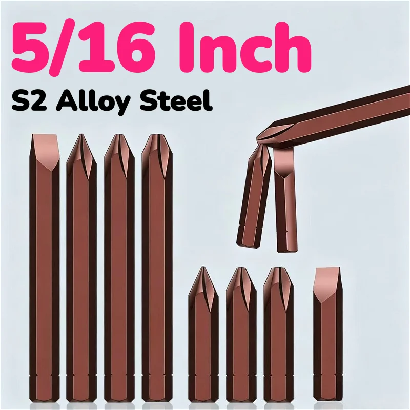 5/16 S2 Alloy Steel Cross Screwdriver Bit Phillips Impact Electric Magnetic Screwdriver Bit PH1 PH2 PH3 SL8 Electric Repair Tool
