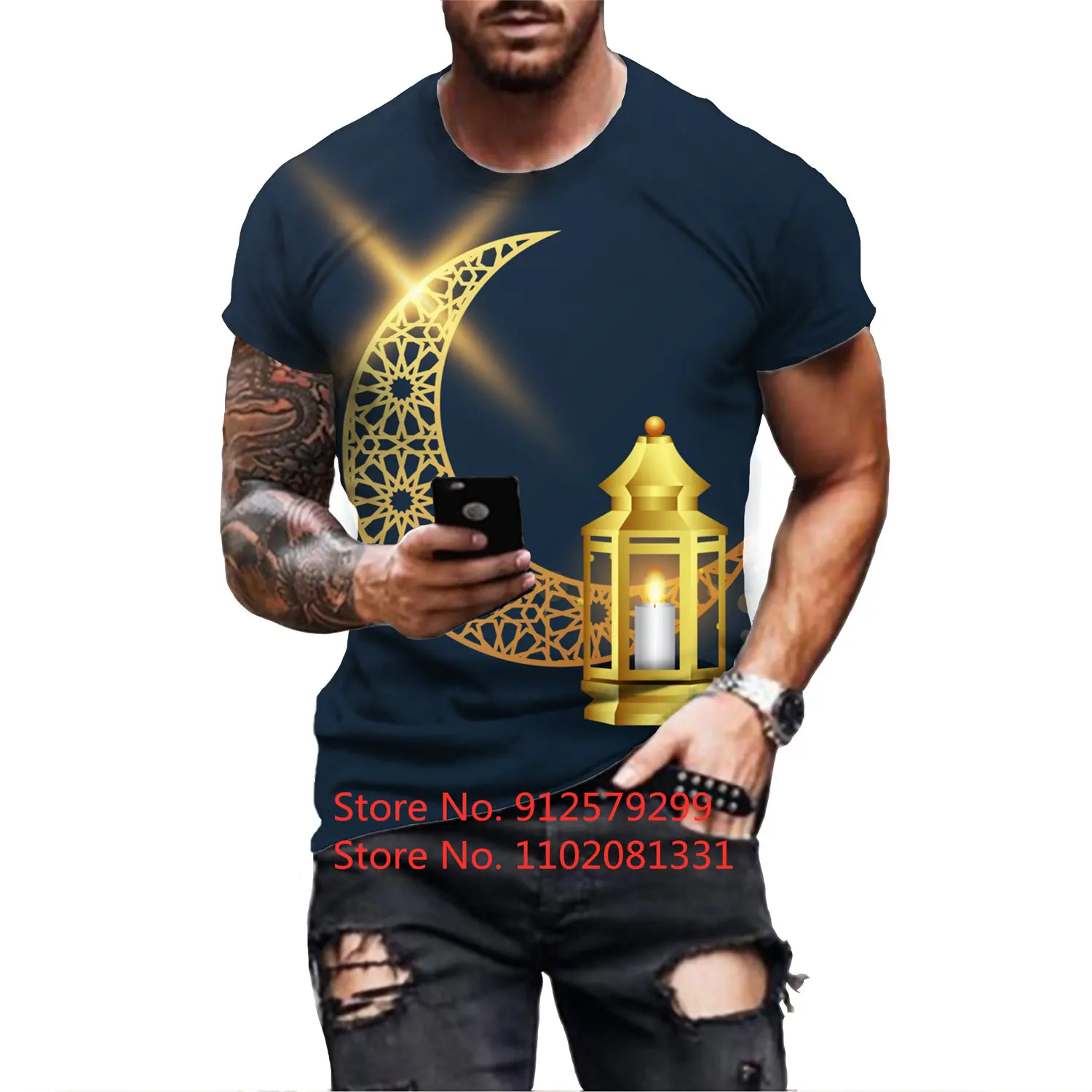 Arab Islamic Muslim Culture Mubarak 3d T Shirt Men/Women 2022 New Fashion Casual Tee Round Neck Short Sleeve Sports T-shirt