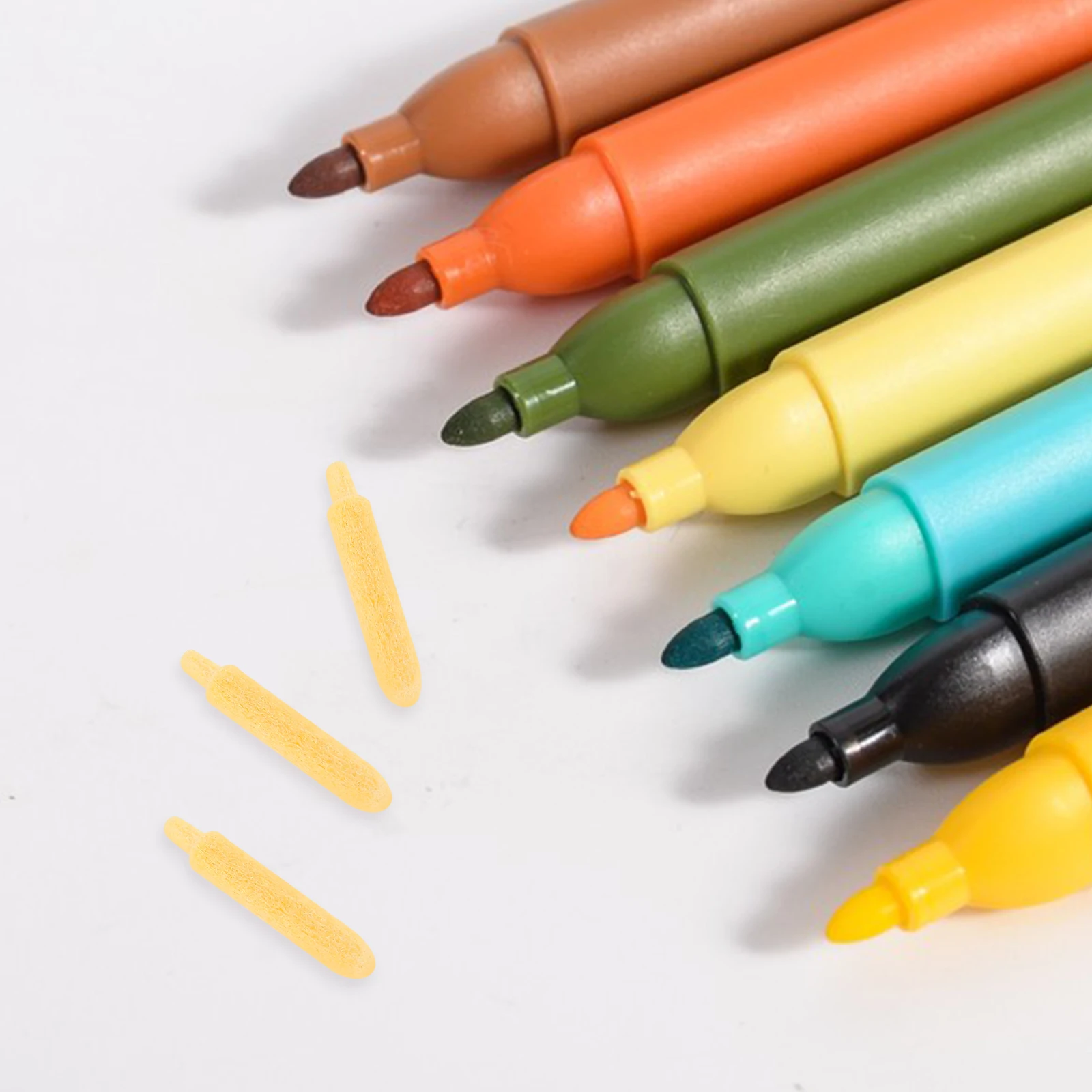 30 Pcs Paint Pen Tip Replacement Marking Tips Portable Markers Pens Nibs for Yellow Cover Student