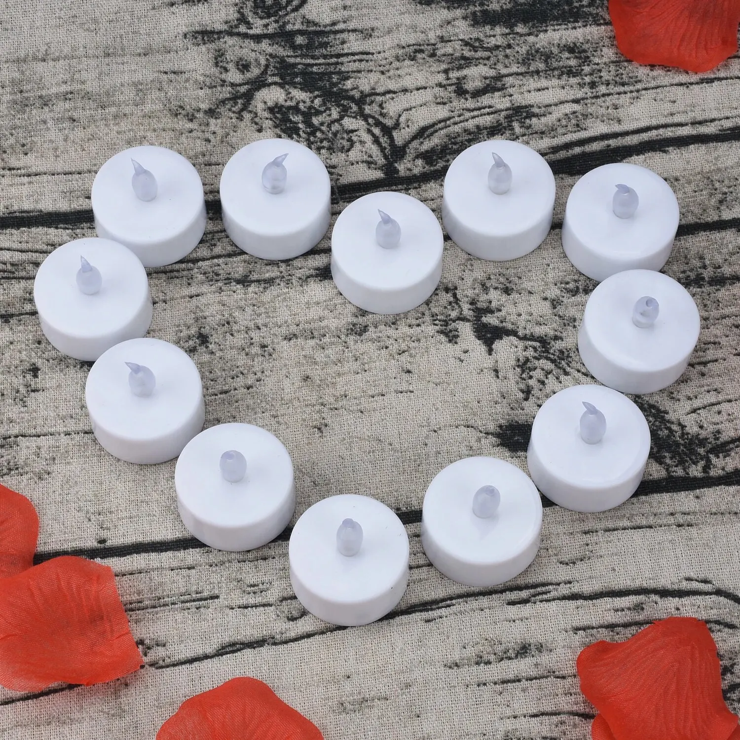 Candlium 12 Pack Warm Yellow Flameless LED Tea Light Candles Battery Operated 200+Hours For Votive Aniversary Wedding Decoration