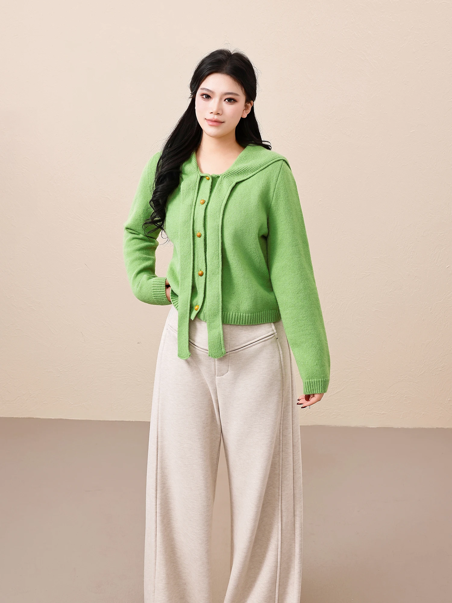 

Женский вязаный свитер больших размеров Sweet Sle, свободный, с длинными рукавами, теплый зимний топ, повседневный, удобный, модный, для больших размеров.