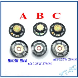1PCS 8 16 32Ohm 0.25W 27MM 29MM Mini Horn Loudspeaker Diameter Ultra-thin Small Speaker Buzzer For Doorbell Intercom Toys