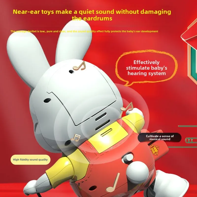 Danza elettrica Xiaofu Rabbit Douyin stesso robot illuminazione musica giocattoli educativi luminosi per bambini