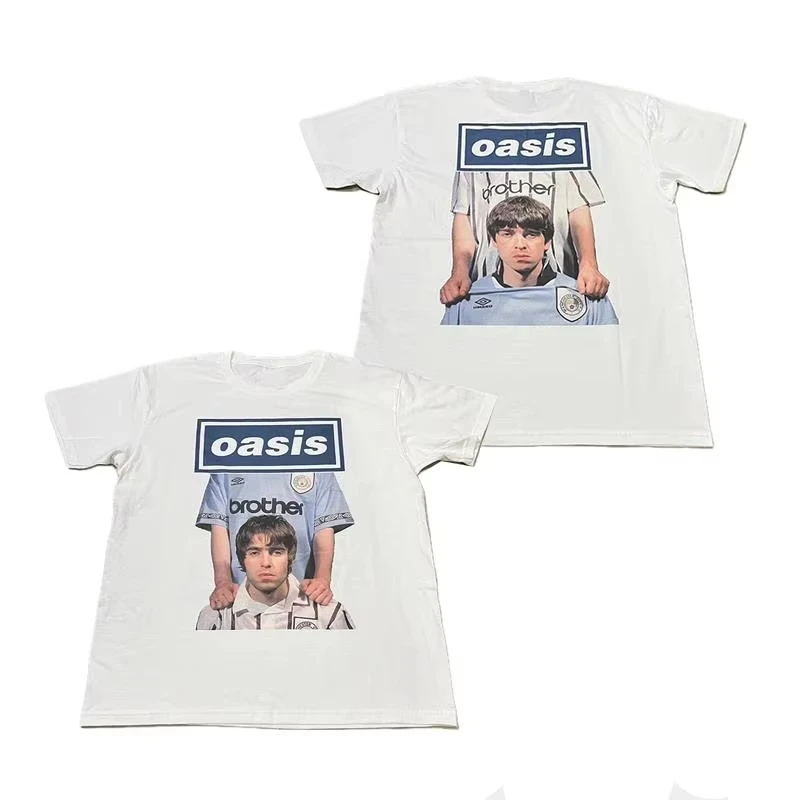 2026 Summer New Oasis Band Band British Rock European American Ins Style High Street Men and Women Short-sleeved T-shirt