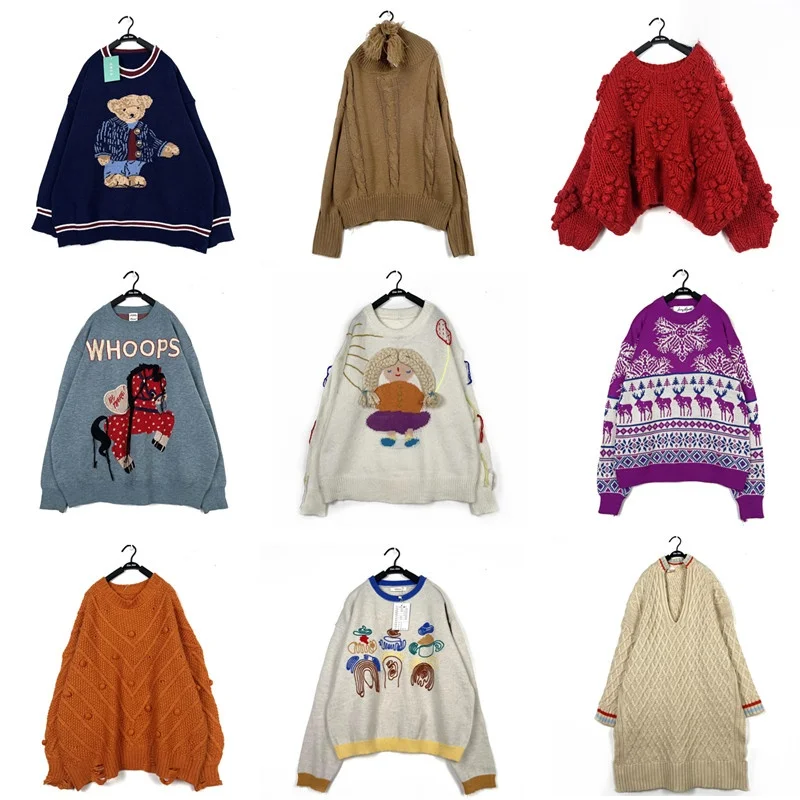 手作りヴィンテージ日本製スレ花柄刺繍ソフトフーディー女性用クルーネックセーター快適で通気性のあるオールシーズン対応