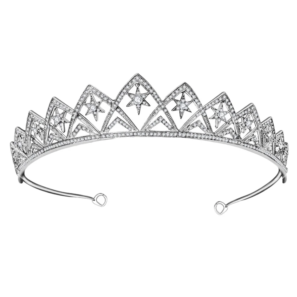 

Bridal Crown Headband Wedding Headpiece for Bride Women Headpieces Vintage Tiara Rhinestone The Star Alloy Miss