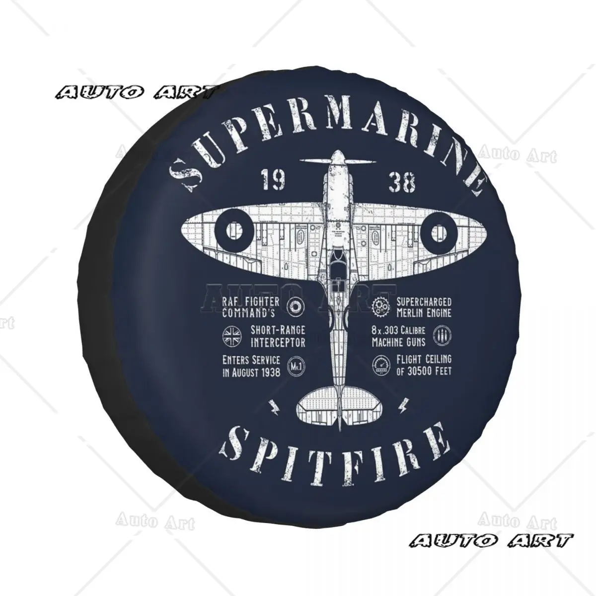 

Изготовленный на заказ чехол для запасного колеса Supermarine Spitfire для защиты колес автомобиля, универсальный чехол для грузовика, кемпинга, путешествий