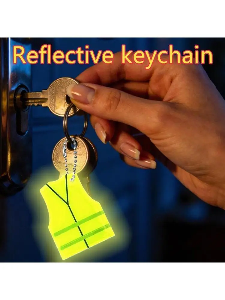 AliExpress NONE Reflective Safety Keychains High-Visibility Vest-Shaped Reflector for Night Cycling and Walking
