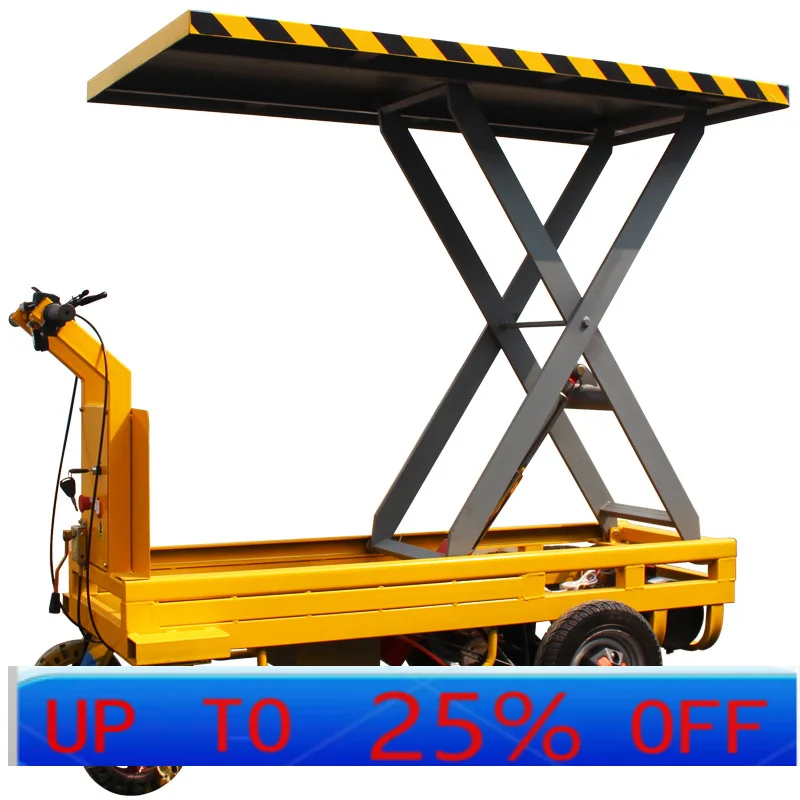 LMM electric lifting hand push flatbed truck folding truck four wheels load into the elevator