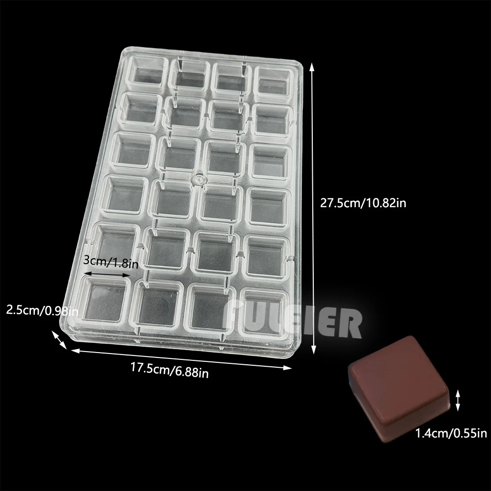 Square Polycarbonate Chocolate Mold Block Baking Bonbons Candy Bar Mould Cake Confectionery Tool baking Candy Mold